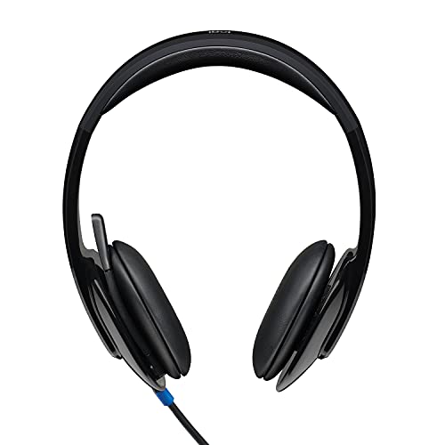 Logitech H540 Casque Filaire, Ecouteurs Stéréo Anti-Parasites, USB, Commandes sur l'Oreillette, Témoin Lumineux d'Activation de la Sourdine, PC/Mac/Portable/Chromebook - Noir