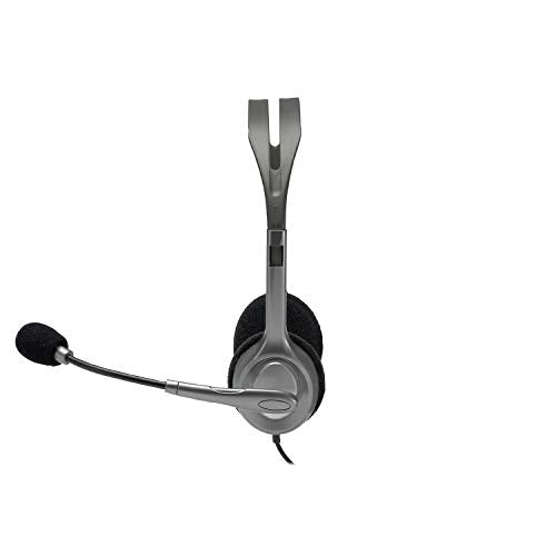 Logitech H110 Casque Filaire, Ecouteurs Stéréo avec Micro Anti-Parasite, Double Fiche Jack 3,5mm, PC/Mac/Portable - Noir