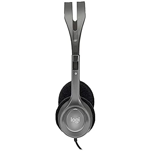 Logitech H110 Casque Filaire, Ecouteurs Stéréo avec Micro Anti-Parasite, Double Fiche Jack 3,5mm, PC/Mac/Portable - Noir