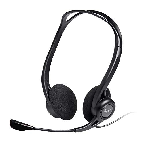 Logitech 960 Casque Filaire, Ecouteurs Stéréo avec Micro Anti-Parasite, USB, Poids Léger, Commandes Intégrées sur le Cordon, PC/Mac/Portable - Noir