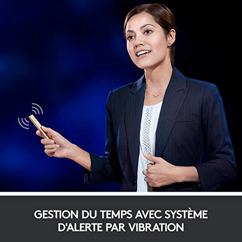 Logitech Spotlight Télécommande de Présentation sans Fil, Bluetooth et 2,4 GHz avec Nano-Récepteur USB, Pointeur Laser, Commandes de Diaporama, Portée de 30M, Minuterie Réglable, PC/Mac/Android - Gris