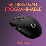 Logitech G305 Souris Gamer sans Fil, Capteur Gaming HERO, 12 000 PPP, Ultra-Léger, 6 Boutons Programmables, Batterie Longue Durée, Mémoire Intégrée, Compatible avec PC/Mac - Noire