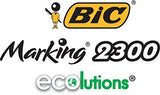 BIC Marking 2300 ECOlutions Marqueurs Permanents à Pointe Moyenne Biseautée - Couleurs Assorties, Blister de 4