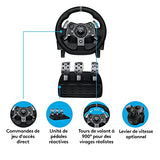 Logitech G29 Driving Force Volant de Course avec Pédales, Retour de Force Réaliste, Palettes Volant en Acier Inoxydable, Volant en Cuir, Rotation du Volant à 900°, Prise EU, PS5, PS4, PC, Mac - Noir