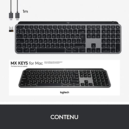 Clavier rétroéclairé sans fil Bluetooth avancé Logitech MX Keys Plus -  Graphite • MediaZone Maroc