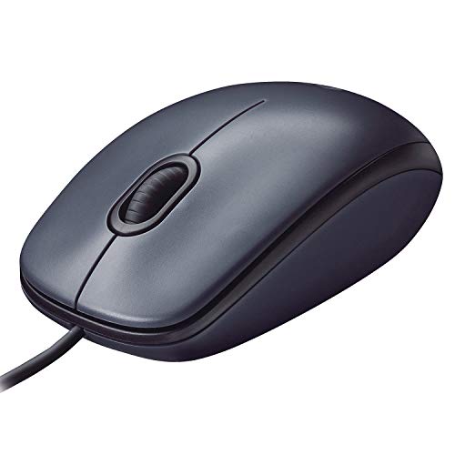 Logitech M90 Souris Filaire USB, Suivi Optique 1000 PPP, Ambidextre, Compatible avec PC/Mac/Portable - Gris