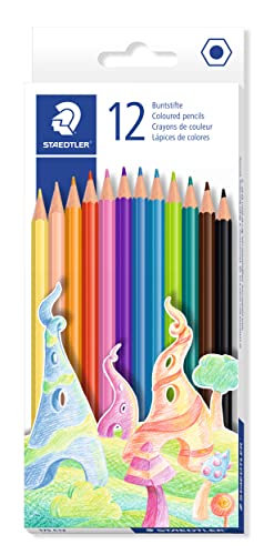 Crayons de couleur sans bois, Lot de 12 crayons aux couleurs assorties, Staedtler