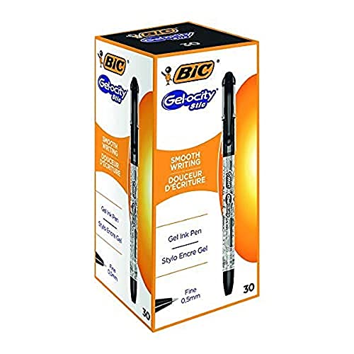 BIC GELOCITY Lot de 30 stylos à encre gel Noir
