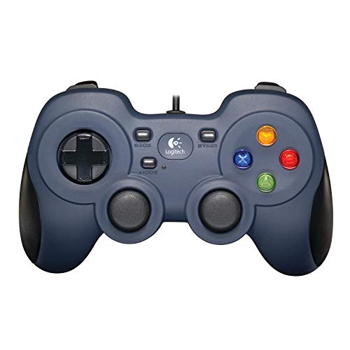 Logitech F310 Manette de Jeu Filaire, Configuration Type Console, Croix Directionnelle 4 Switchs, Prise en Main Confortable, Câble 1,8m, PC - Bleu/Gris