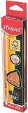 Maped - 12 Crayons Graphite Black’Peps 100% FSC - Crayon HB avec Gomme - Graphite en Bois Certifié FSC - Boîte de 12 Crayons à Papier HB n°2