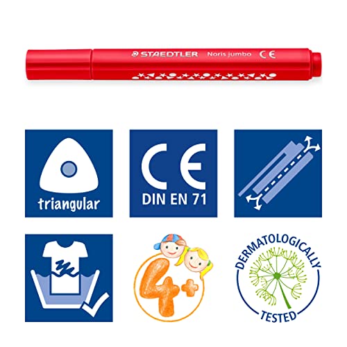 Staedtler 328 - Pochette Plastique 12 Feutres Coloriage Triangulaires Pointe Large 3 Mm Assortis