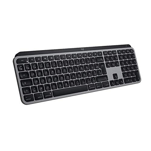 Logitech MX Keys - Clavier Éclairé sans Fil Avancé pour Mac, Frappe Tactile, Touches LED Rétroéclairées, Bluetooth, USB-C, Batterie 10 Jours, Apple macOS, Gris Sidéral - Clavier Français AZERTY