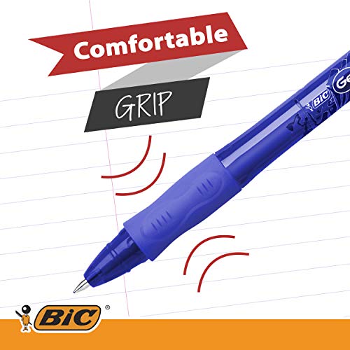 BIC Gel-ocity Illusion Stylos Gel Effaçables Pointe Moyenne (0,7 mm) - Noir, Boîte de 12