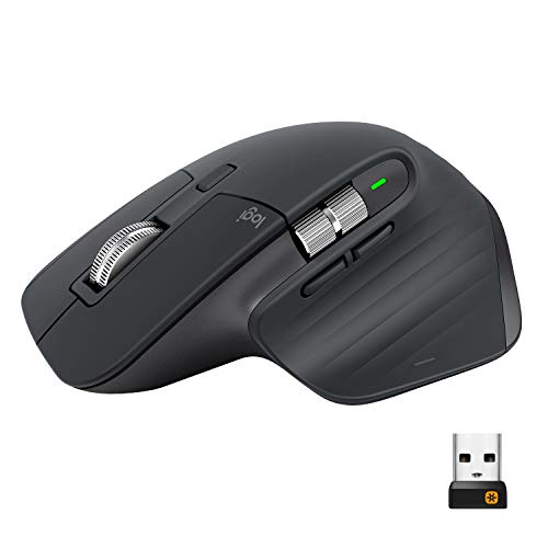 Logitech MX Master 3 Advanced Souris sans fil, Bluetooth + 2.4GHz USB, Défilement Rapide, Suvi 4000 DPI Toute Surface, Confortable, 7 Boutons, Rechargeable, PC/Mac/iPadOS - Noir