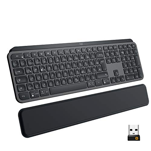 Logitech MX Keys Plus Wireless Illuminated Tastatur, sans Fil, Noir, avec Handballenauflage