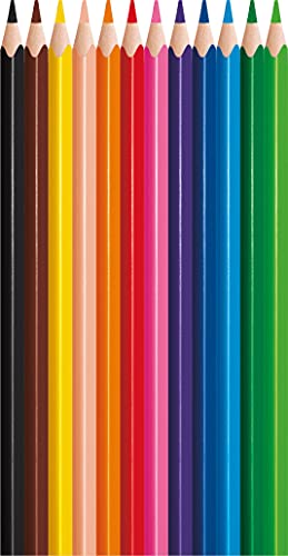Maped - Crayons de Couleur STRONG Color'Peps - 12 Crayons de Coloriage Ultra-résistants et Ergonomique - Pochette de 12 Crayons