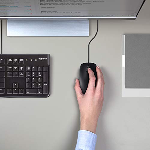 Logitech B110 Souris Filaire USB, Boutons Silencieux, Taille Standard au Design Confortable, Ambidextre, Compatible avec PC/Mac/Portable - Gris