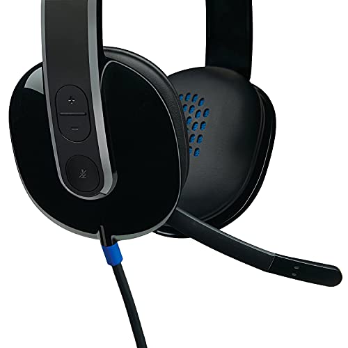 Logitech H540 Casque Filaire, Ecouteurs Stéréo Anti-Parasites, USB, Commandes sur l'Oreillette, Témoin Lumineux d'Activation de la Sourdine, PC/Mac/Portable/Chromebook - Noir