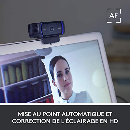 Logitech C920s HD Pro Webcam Streaming, Full HD 1080p/30ips, Appels Vidéos, Audio Clair, Correction Automatique de la Lumière, Volet de Protection, Skype, Zoom, Camera PC/Mac/Portable/Tablette/XBox