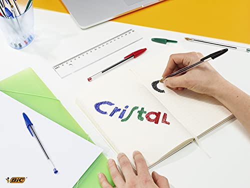 BIC Cristal Original Stylos-Bille (Pointe Moyenne (1 mm) / Parfait pour l'Ecole et au Bureau) - Noir, Boîte de 50