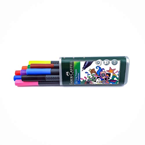 Faber-Castell 151611 Feutre GRIP Finepen tube plastique de 10