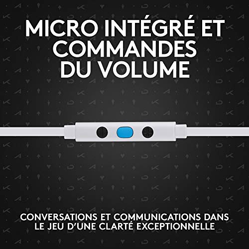 Logitech G333 K/DA Ecouteurs Gaming Microphone Intégré avec Commandes, Double Transducteur, Equipement Officiel League of Legends, Compatible avec PC, PS, Xbox, Nintendo, 3.5mm ou USB-C - Blanc