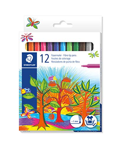 Etui Carton 12 Feutres Coloriage Pointe Moyenne 1 Mm Assortis _ Staedtler Noris 325 -