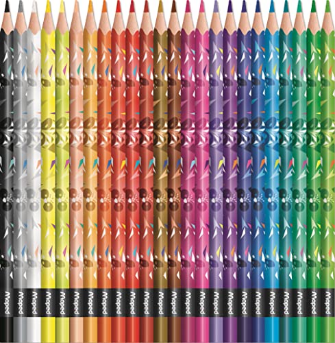Maped - Crayons de Couleur Collection Mini Cute - 12 Crayons de Coloriage Trop Mignons - Couleurs Vives et Mine Résistante - Pochette de 12 Crayons Décorés MINI CUTE Multicolore