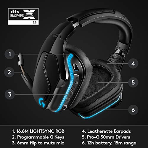 Logitech G935 Wireless DTS:X 7.1 Surround Sound LIGHTSYNC RGB PC Gaming Headset