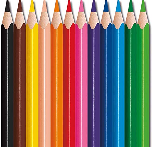 Maped - Crayons de Couleur STRONG Color'Peps - 12 Crayons de Coloriage Ultra-résistants et Ergonomique - Pochette de 12 Crayons