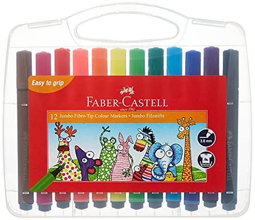 Faber-Castell  12 Jumbo marqueurs de couleur à pointe de fibre