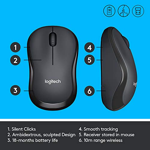 M220 Silent Mouse, Wireless Black