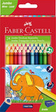 Faber-Castell Jumbo 11 65 01 Étui en carton de 24 crayons de couleur triangulaires - 5,4 mm