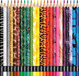 Maped - Crayons de Couleur Color'Peps Animals FSC - Crayon de Coloriage Triangulaire Ergonomique - Crayons Décorés Animaux - Pochette de 24 Crayons en Bois Certifiés FSC