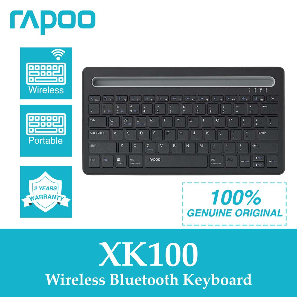 Rapoo – clavier de bureau XK100 sans fil, bluetooth, fin et légér