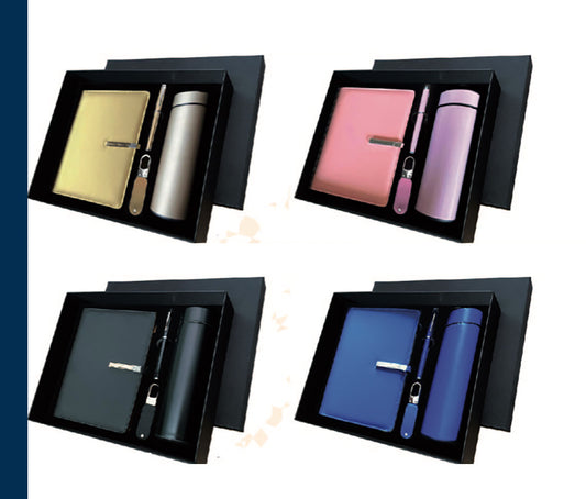 COFFRET CADEAU NOTE BOOK, THERMOS DIGITAL, CLE USB, PORTE CLE ET STYLO