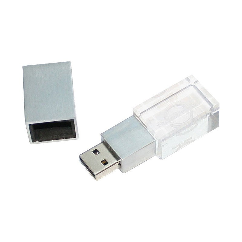 Clé Usb en Verre Et Métal personnalisée avec logo