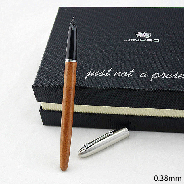 High Quality JINHAO Luxury wood fountain pen ink pen nib 0.38mm caneta tinteiro Office Stylo plume Penna stilografica 51