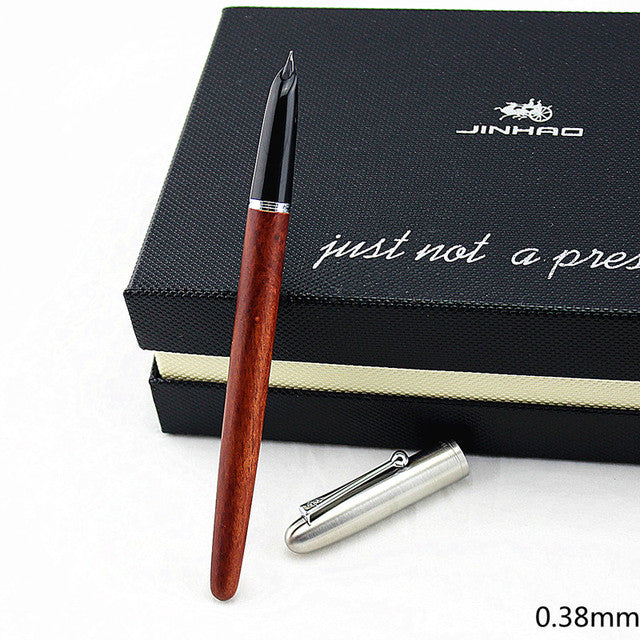 High Quality JINHAO Luxury wood fountain pen ink pen nib 0.38mm caneta tinteiro Office Stylo plume Penna stilografica 51