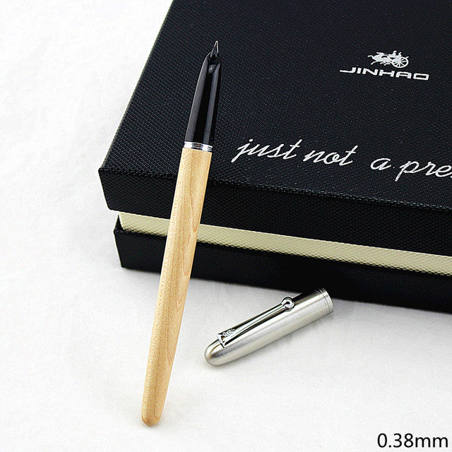 High Quality JINHAO Luxury wood fountain pen ink pen nib 0.38mm caneta tinteiro Office Stylo plume Penna stilografica 51