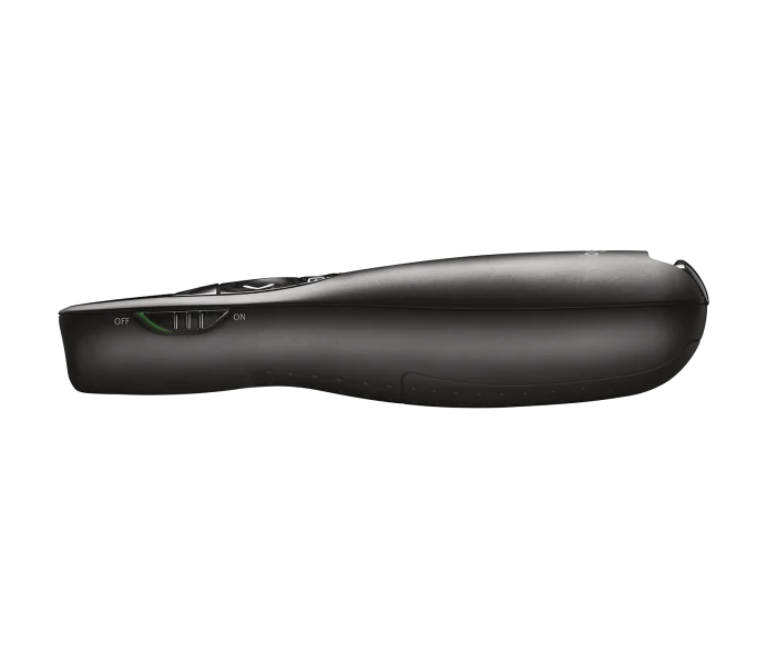 Logitech R400 Télécommande de Présentation sans Fil, 2,4 GHz/Récepteur USB, Pointeur Laser Rouge, Portée de 15 Mètres, 6 Boutons, Commande Intuitive de Diaporama, Indicateur de Batterie, PC - Noir